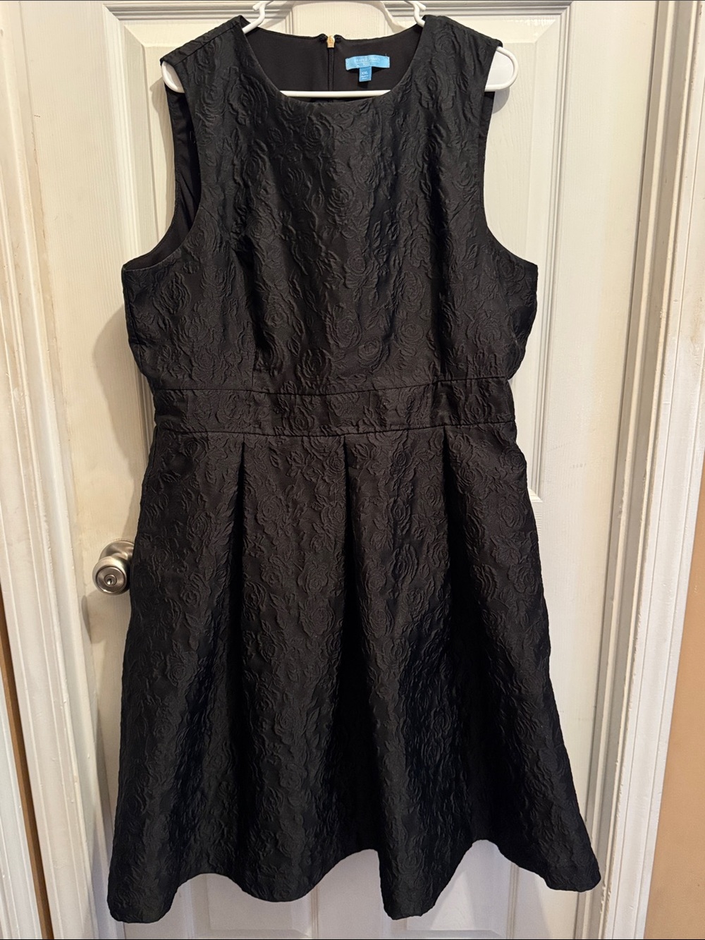 Draper James RSVP Black Floral Jacquard Sleeveless Fit & Flare Dress XXL